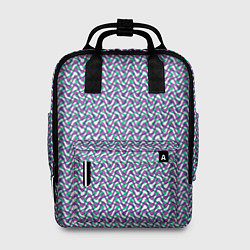 Рюкзак женский Волнистые полосы текстурированный сиренево-бирюзов, цвет: 3D-принт