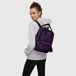 Рюкзак женский Чёрно-фиолетовый ломаные полосы, цвет: 3D-принт — фото 2