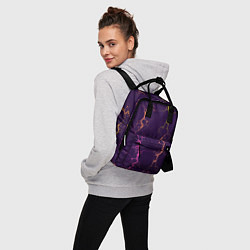 Рюкзак женский Молнии на пурпурном, цвет: 3D-принт — фото 2