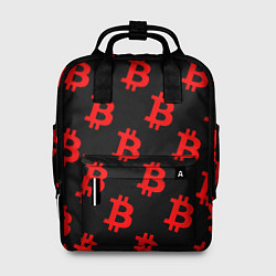 Рюкзак женский Bitcoin red logo money, цвет: 3D-принт