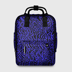 Рюкзак женский Чёрно-синий абстрактный узор, цвет: 3D-принт