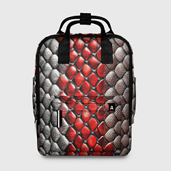 Рюкзак женский Змеиная объемная текстурная красная шкура, цвет: 3D-принт