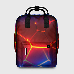 Рюкзак женский Светящиеся лавой неоновые плиты в разломе, цвет: 3D-принт