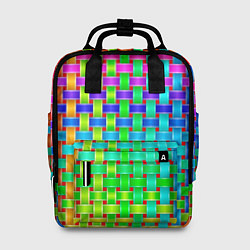Рюкзак женский Переплетенные радужные ленты, цвет: 3D-принт