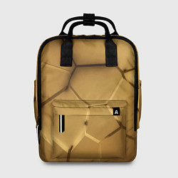 Рюкзак женский Золотые неоновые плиты в разломе, цвет: 3D-принт