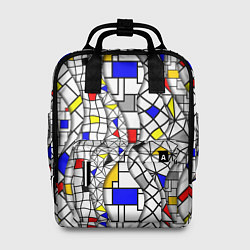Рюкзак женский Абстракция цветных прямоугольников Пит Мондриан, цвет: 3D-принт