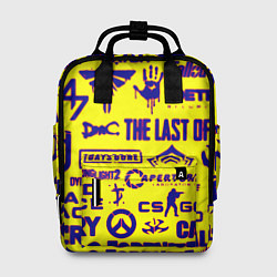 Женский рюкзак Логотипы игр на жёлтом