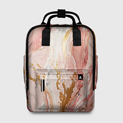 Женский рюкзак Брызги розовых и золотых красок в хаотичных узорах