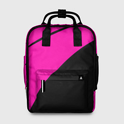 Женский рюкзак Розовый с чёрным двуцветный с полосой