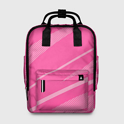 Рюкзак женский Розовый однотонный абстракция с полосой, цвет: 3D-принт