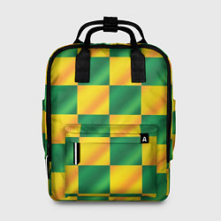 Женский рюкзак Желтый и зеленый геометрический паттерн