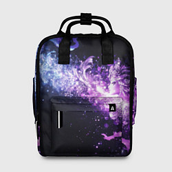 Рюкзак женский Фиолетово-синяя абстрактная волна, цвет: 3D-принт
