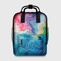 Женский рюкзак Абстрактные волны в мраморном стиле