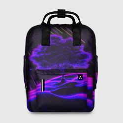Женский рюкзак Дерево и звездопад неоновый космос