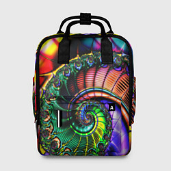 Рюкзак женский Фрактальный узор неоновый, цвет: 3D-принт