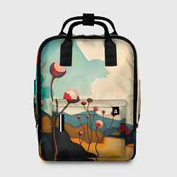 Женский рюкзак Сюрреалистичный пейзаж с цветами