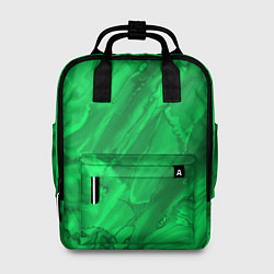 Рюкзак женский Зелёный малахитовый абстракция камень, цвет: 3D-принт