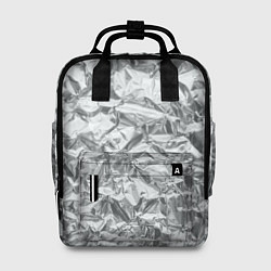 Женский рюкзак Серебряная фольга - мятая текстура