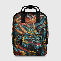 Рюкзак женский Татуировка дракона ирезуми, цвет: 3D-принт