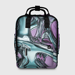 Рюкзак женский Металлическая абстракция на фиолетовом фоне, цвет: 3D-принт