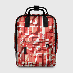 Рюкзак женский Красно-белый объёмный эффект, цвет: 3D-принт