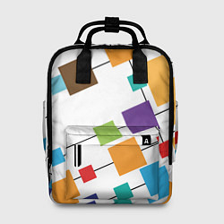 Рюкзак женский Разноцветные квадраты, цвет: 3D-принт