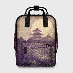 Рюкзак женский Ретро иллюстрация Японского храма, цвет: 3D-принт
