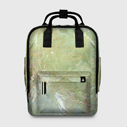 Рюкзак женский Абстракция - white waves on green background, цвет: 3D-принт