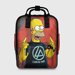 Рюкзак женский Гомер в футболке Linkin Park, цвет: 3D-принт