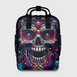 Женский рюкзак Colorful cyber skull - pattern