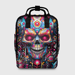 Рюкзак женский Art cyber skull - ai art fantasy, цвет: 3D-принт