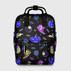 Рюкзак женский Halloween blue black pumpkin, цвет: 3D-принт