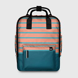 Рюкзак женский Полосатый мандариновый морской рассвет, цвет: 3D-принт
