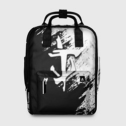 Рюкзак женский Doom штрихи красок черные, цвет: 3D-принт