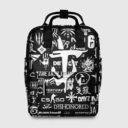 Женский рюкзак Doom логотипы всех игр