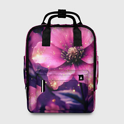 Рюкзак женский Волшебный розовый цветок с искрами, цвет: 3D-принт