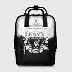 Рюкзак женский Liverpool краски черно белые, цвет: 3D-принт