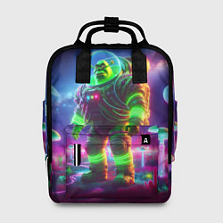 Рюкзак женский Космонавт Шрук в неоновом скафандре на загадочной, цвет: 3D-принт