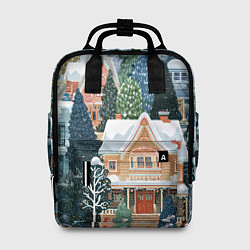 Рюкзак женский Новогодний елочный двор, цвет: 3D-принт