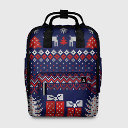 Женский рюкзак Новогодний вязаный паттерн