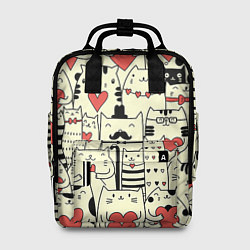 Рюкзак женский Любящие котики, цвет: 3D-принт