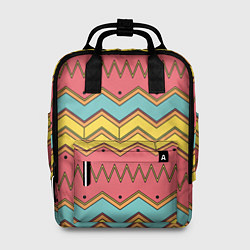 Рюкзак женский Цветные зигзаги, цвет: 3D-принт