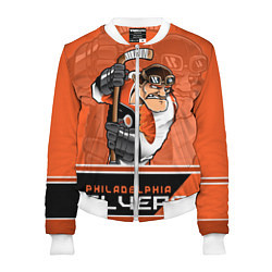 Бомбер женский Philadelphia Flyers, цвет: 3D-белый