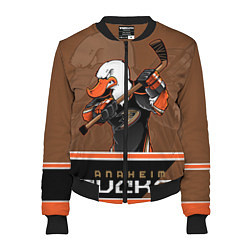 Бомбер женский Anaheim Ducks, цвет: 3D-черный