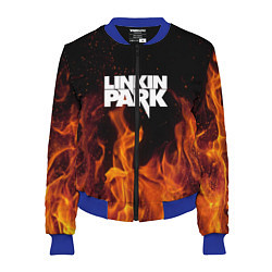 Бомбер женский Linkin Park: Hell Flame, цвет: 3D-синий