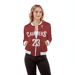 Бомбер женский Cavaliers Cleveland 23: Red, цвет: 3D-белый — фото 2