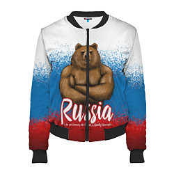 Бомбер женский Russian Bear, цвет: 3D-черный