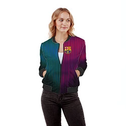 Бомбер женский Barcelona FC: Abstract 2018, цвет: 3D-черный — фото 2