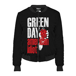Бомбер женский Green Day: American Idiot, цвет: 3D-черный