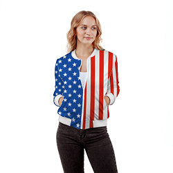 Бомбер женский American Patriot, цвет: 3D-белый — фото 2
